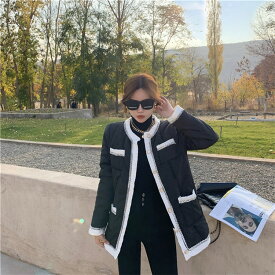独特なシルエットに魅了される 韓国ファッション パッド入りジャケット コート コットン 可愛い系[K](T)