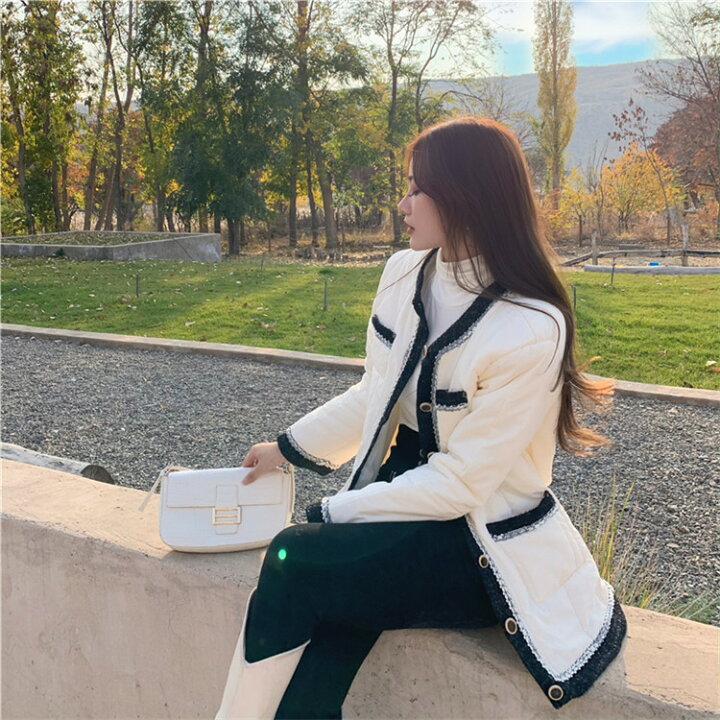 楽天市場 独特なシルエットに魅了される 韓国ファッション パッド入りジャケット コート コットン 可愛い系 K T グリンファクトリー