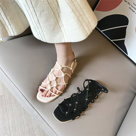 婦人靴 スタイル シンプル サンダル スリッポン 歩きやすい オシャレ フラット[K](T)