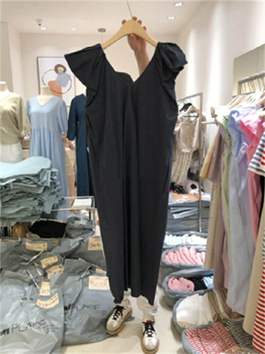 楽天市場】韓国ファッション 袖なし ワンピース 若見せ ロングスカート ピュアカラー(T) : グリンファクトリー