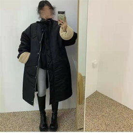 韓国ファッション 婦人服 コート 暖かい 厚手 スタンドカラー(T)