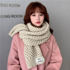 韓国ファッション スカーフ 女性 暖かい ニット ネックガード スカーフ 可愛い系 高見え 上品[K](T)