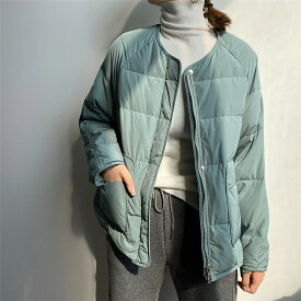 韓国ファッション 軽量 コート カジュアル ダウンジャケット レディース ゆったり(T)