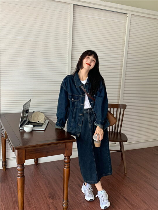 楽天市場 韓国ファッション レトロ カジュアル 若見せ デニム コートスカート セット トレンド K T グリンファクトリー 楽天市場 韓国ファッション レトロ カジュアル 若見せ デニム コートスカート セット トレンド K T グリンファクトリー