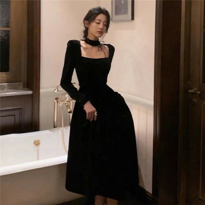 楽天市場 大人のキレイをお約束ワンピース 女性 長袖 ヘップバーンスタイル ドレス K T グリンファクトリー