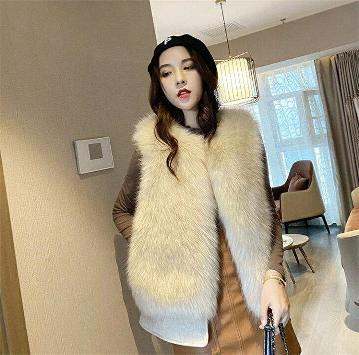 楽天市場 着まわし抜群 Ol 韓国ファッション ファー コート オシャレ 袖なし ベスト K T グリンファクトリー