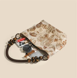 ジャカード ハンドバッグ 脇の下バッグ (T)