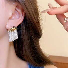 タッセルピアス 灰真珠ピアス (T)