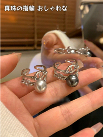 真珠の指輪 おしゃれな指輪 (T)