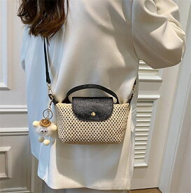 天然素材の手提げ＆ショルダー兼用バッグ (T)