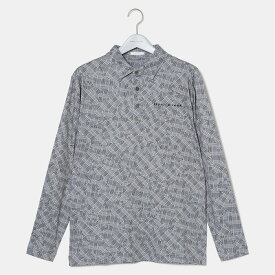 【50％OFFセール】Heal Creek シャツ 長袖 ベアスムース ヒールクリーク グレンチェック プリントシャツ 左胸ロゴ刺繍 背衿ロゴ刺繍 パッチワーク メンズ メンズウェア ゴルフ ゴルフウェア スポーツウェア アウトドア 秋冬 吸水速乾 UVカット 接触冷感 透け防止 ブラック 50