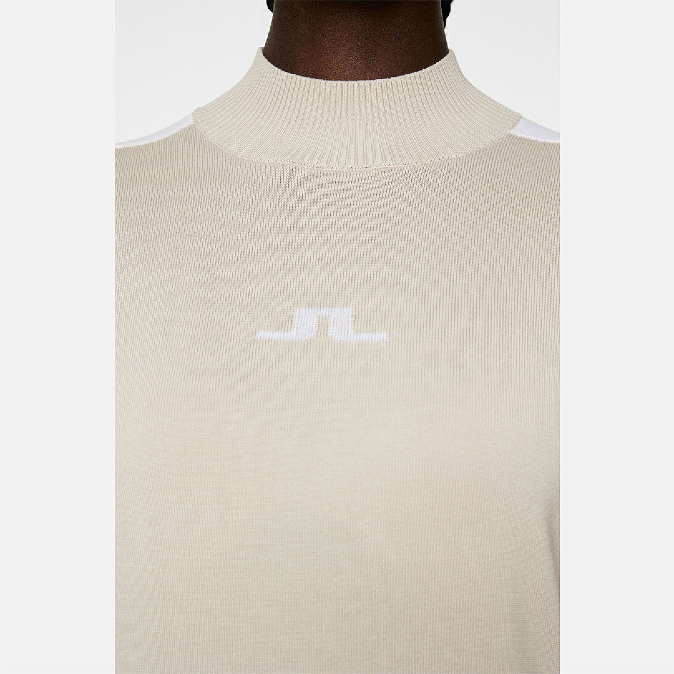 .LINDEBERG セーター 長袖 モックネック ニット ジェイリンドバーグ ハイネック 無地 ウール ロゴ刺繍 コントラストカラー サイドパネル レディース レディースウェア ゴルフ ゴルフウェア スポーツウェア アウトドア 秋冬