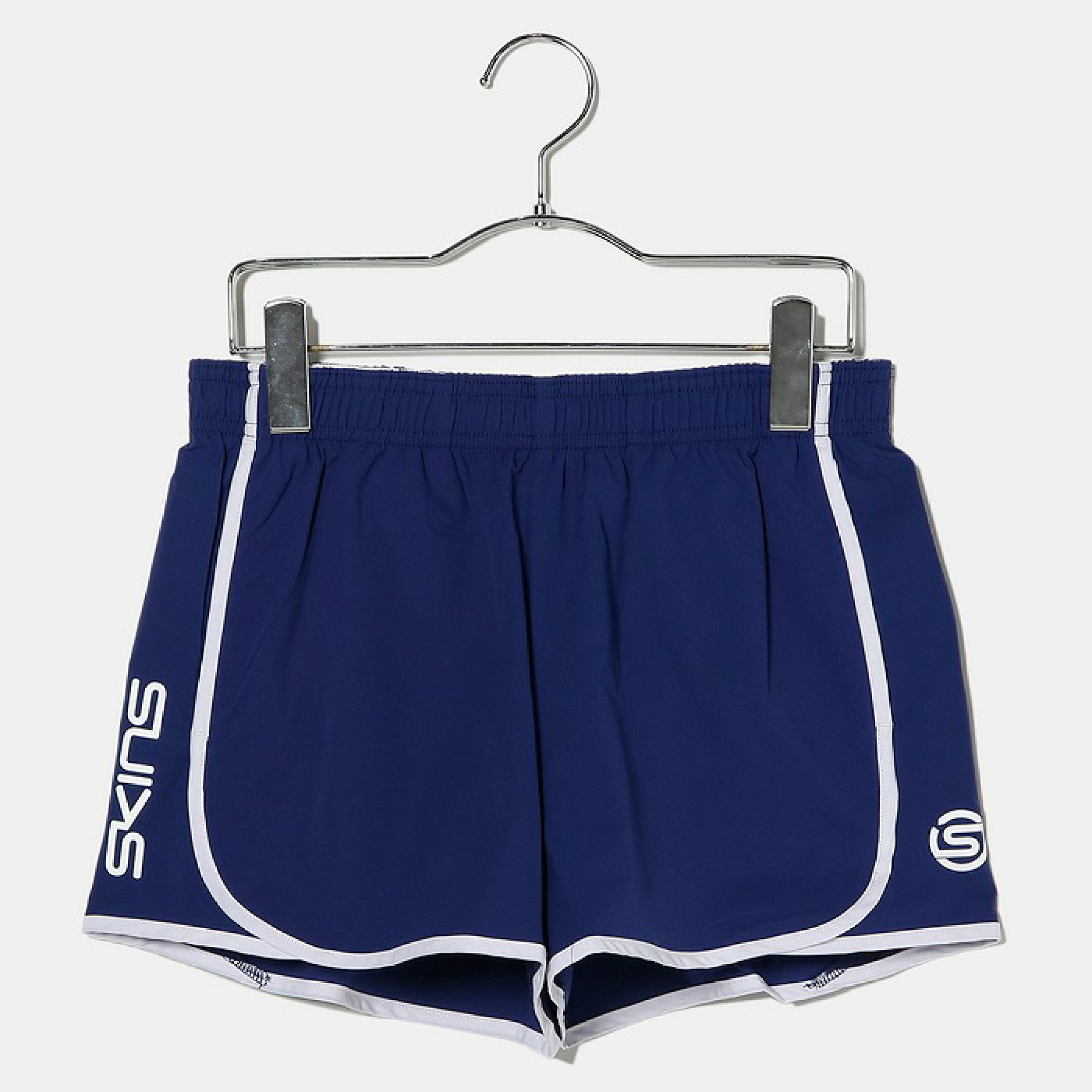 SKINS ショートパンツ スキンズ レディース サイドロゴ 軽量 ショーツ 吸汗速乾 ランニング用 トレーニング用 ウーブン スポーツウェア 撥水 ストレッチ