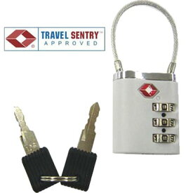 TSAロック 南京錠 ツインロック 3桁 鍵 かぎ ワイヤーロック 暗証番号 海外旅行 トラベル スーツケース バッグ 防犯 002237 6点迄メール便OK（je1a010）