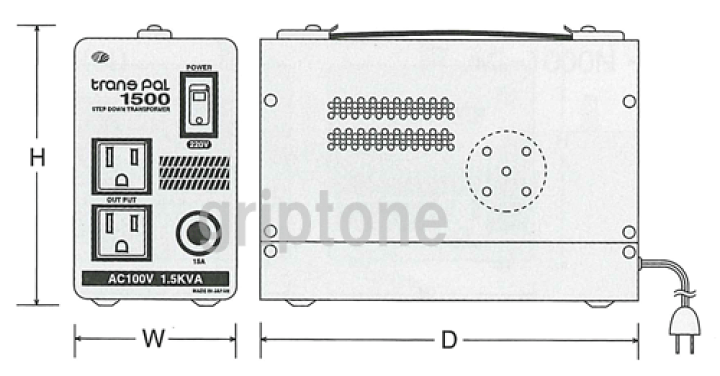 楽天市場】スワロー電機 変圧器 海外旅行 ダウントランス PAL-1500EP