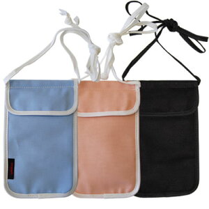 スキミング防止 ネックポーチ トラベル 旅行 パスポートケース 首下げ 薄型 軽量 スキミング予防対策 セキュリティ 日本製 06590 3点迄メール便OK(go0a041)