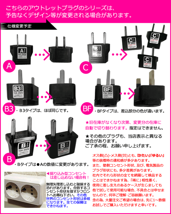 楽天市場 セット インド用 海外旅行用コンセント変換プラグアダプター B Bf C Se ５点セット パッケージなし アウトレット Mi1a049 国内不可 スーツケース旅行用品のグリプトン