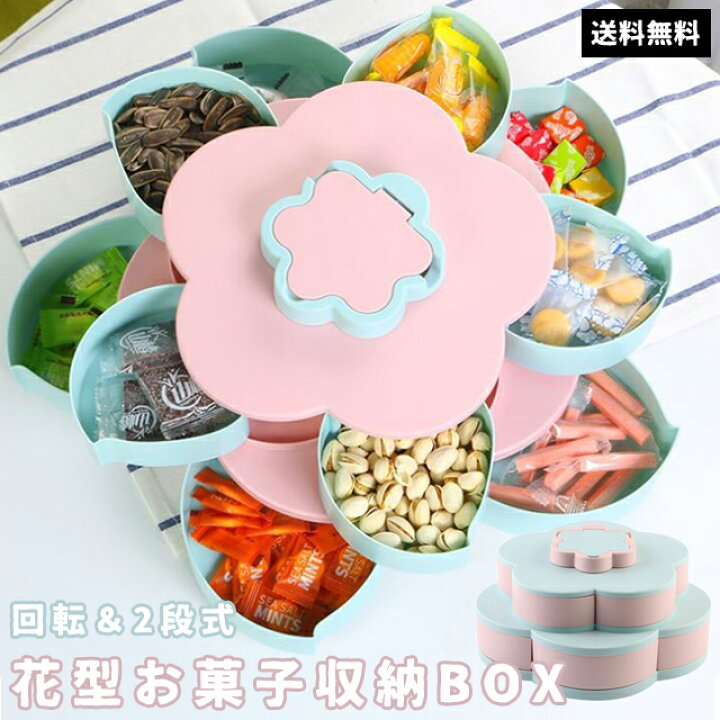 楽天市場 送料無料 Gpt お菓子 収納 ケース 回転 2段 式 で 大容量 花 キャンディー ボックス 可愛い 仕切り スマホスタンド 付き 小物 アクセサリー ハンドメイド グッズ 入れ Gu1b040 スーツケース旅行用品のグリプトン