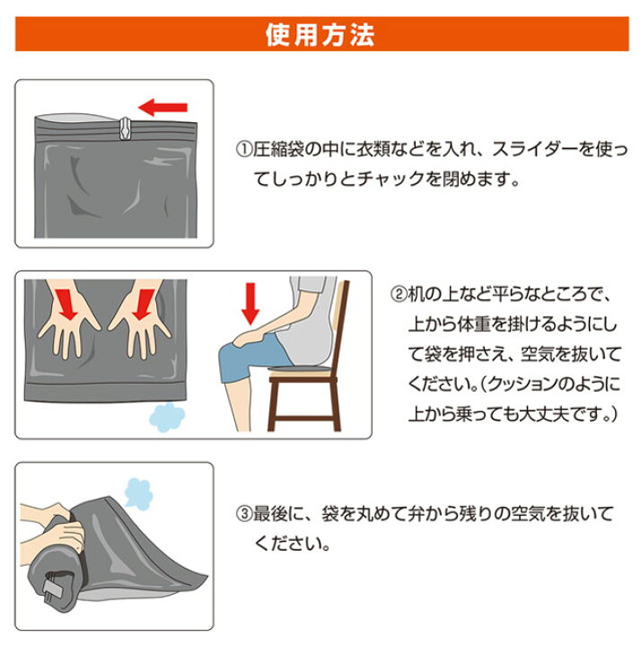 楽天市場】衣類 圧縮袋 旅行 トラベル 色付き 衣類用圧縮袋 セット M 
