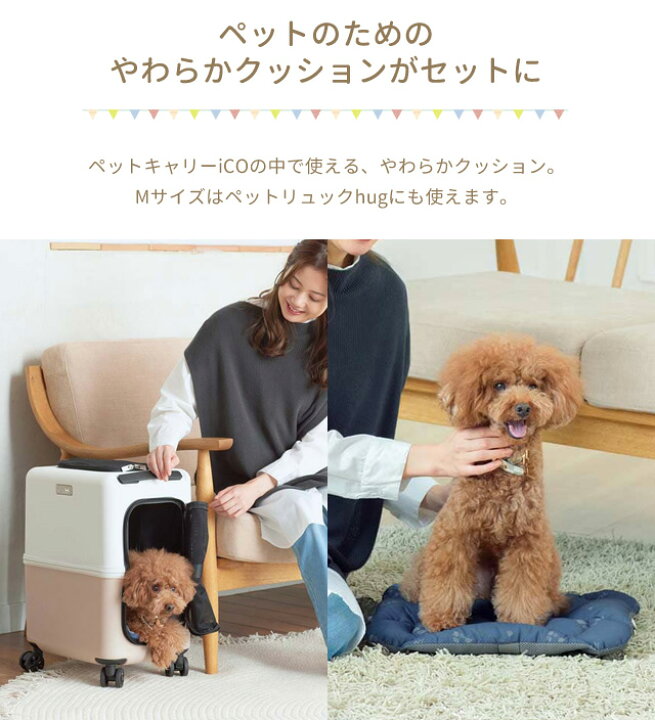 楽天市場】ペットキャリー クッション セット Mサイズ ペットキャリー 