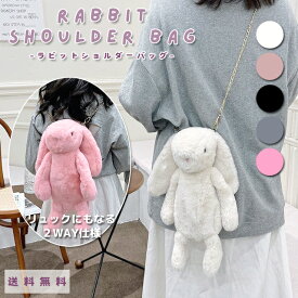 ぬいぐるみバッグ ショルダーバッグ うさぎ リュック 2WAY バッグ チェーン 付き ふわふわ かわいい 小物 ポシェット 肩掛け 斜め掛け レディース クリスマス プレゼント GPT 【送料無料】 (gu1c456)