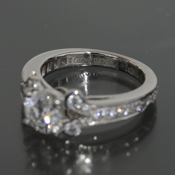 楽天市場】カルティエ ダイヤ 0.73ct VVS2 G 3EX リング 4号 Pt950 