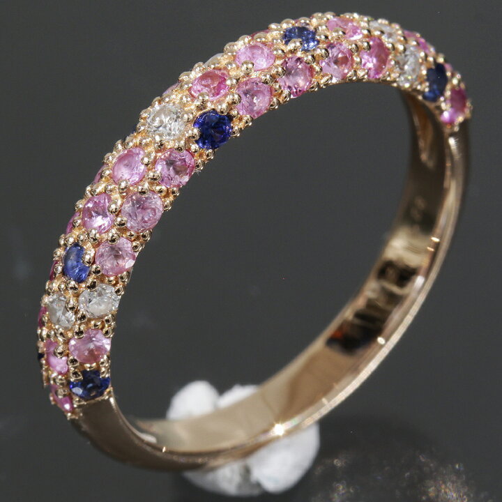 楽天市場】ダイヤ ピンク ブルー サファイヤ 0.6ct リング 10.5号 K18 