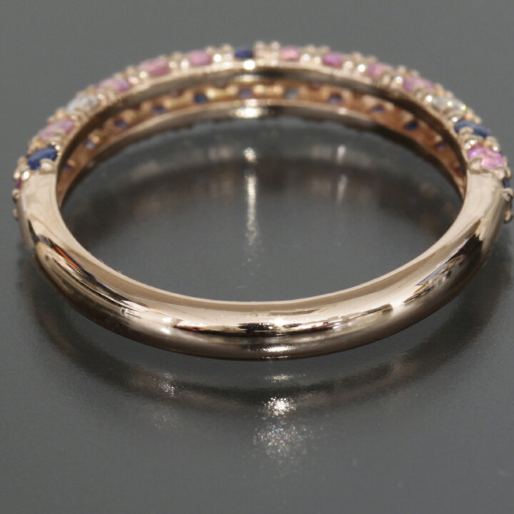楽天市場】ダイヤ ピンク ブルー サファイヤ 0.6ct リング 10.5号 K18 