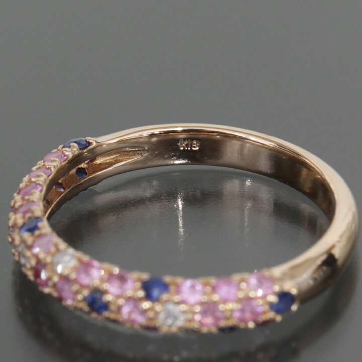 楽天市場】ダイヤ ピンク ブルー サファイヤ 0.6ct リング 10.5号 K18 