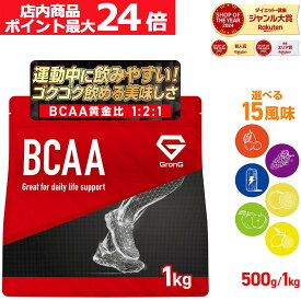 【店内ポイント最大24倍（要エントリー）】GronG(グロング) BCAA 必須アミノ酸 風味付き 500g 1kg ポイント