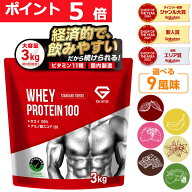 【LINE200円OFFクーポン×10日23:59までポイント5倍】グロング プロテイン ホエイプロテイン 3kg スタン…