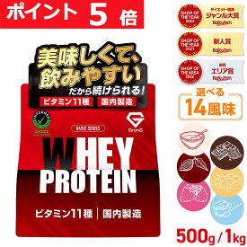 【LINE200円OFFクーポン×11日までポイント5倍】グロング プロテイン ホエイプロテイン 500g 1kg ベーシック 風味付き ビタミン11種配合 GronG 置き換え ダイエット タンパク質 サプリメント アミノ酸スコア100 美味しい 送料無料
