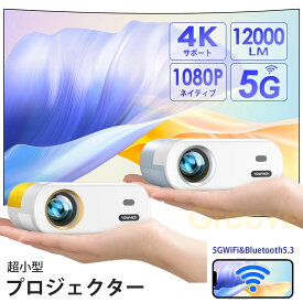 プロジェクター 小型 12000LM 5G WiFi Bluetooth 4K対応 リアル1080P 台形補正 モバイルプロジェクター HiFiスピーカー 天井吊り可 ホームシアター APJ-075