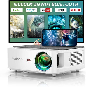 vWFN^[ 18000lm 5G Wifi BluetoothΉ Projector 1080P4KtHDΉ ŐV `␳ Y[@\ [obOt APJ-012
