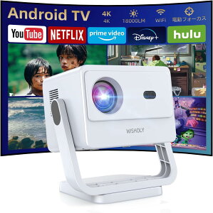 �v���W�F�N�^�[ Android TV���� 180°��] �V�䓊�e 18000LM 1080P Wi-Fi Bluetooth5.4 �d���t�H�[�J�X ������`�␳ �z�[���v���W�F�N�^�[ APJ-150