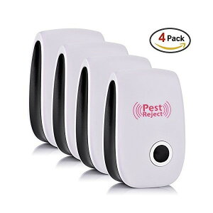 4個入り ネズミ駆除 害獣駆除対策 コンセント式 超音波式 虫除け器 鼠/ゴキブリ/蚊/蟻/蜘蛛/コウモリなど ASK-102