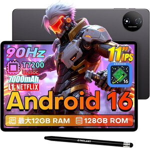 �^�u���b�g Android 16 11�C���` 90Hz IPS��� WidevineL1�Ή� Netflix 7000mAh Type-C+3.5mm 12GB������+UFS 128GB+1TB�g�� ATB-101