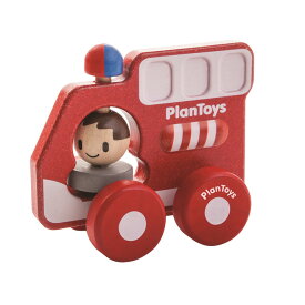 プラントイ 木のおもちゃ ファイヤートラック 消防車 木製玩具 知育玩具