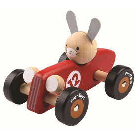 プラントイ 木のおもちゃ ラビットレーシングカー うさぎ 車 木製玩具 知育玩具