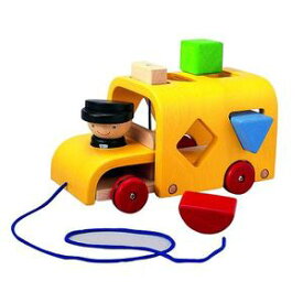 プラントイ 木のおもちゃ ソーティングスクールバス プルトイ 木製玩具