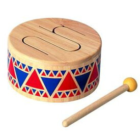 プラントイ 木のおもちゃ ソリッドドラム バチ付 知育玩具 たいこ 太鼓 楽器 木製玩具