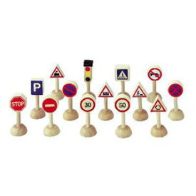 プラントイ 木のおもちゃ 交通標識と信号のセット 日本 木製玩具