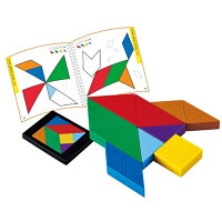 脳力タングラム 知の贈り物 変形ピース 組み合わせパズル 絵合わせ カラフル 木のおもちゃ 知育玩具