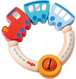 HABA ハバ 木のおもちゃ ドイツ製 ラトル シュポポ がらがら 電車 乗り物 ベビー用 知育玩具 シュッポッポ