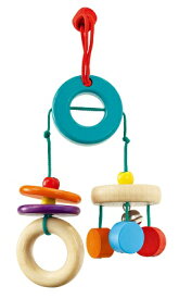 セレクタ 木のおもちゃ 知育玩具 おでかけトイ クラッピー ラトル ガラガラ バギーやベッドに 木製玩具