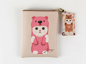 jetoy チューチュー本舗 かわいい 猫雑貨 猫のチャーム付たて型ミニポシェット ピンクベア ねこ ネコ