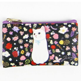 jetoy チューチュー本舗 かわいい 猫雑貨 猫のスリムミニポーチ 白ネコのカードケース リボンねこ
