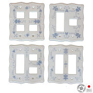 スイッチプレート 陶器 磁器 4口 3＋1口 5口 6口 スイッチカバー コンセントカバー 白 ホワイト ダブル …