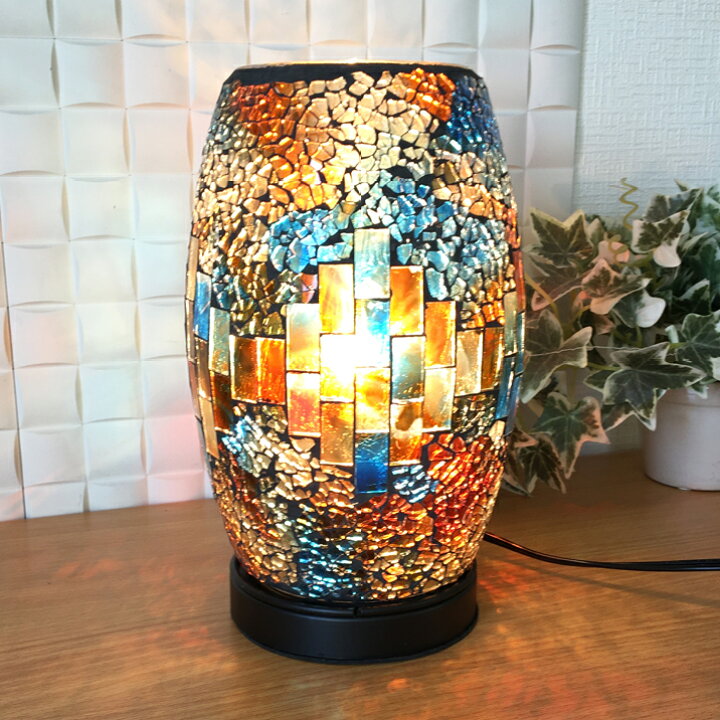 楽天市場】モザイクランプ クリムト ブルー 青 間接照明 癒しグッズ  