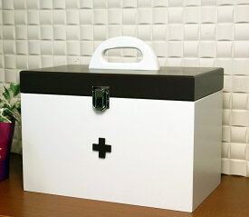 救急箱 おしゃれ 木製 大 ブラウン 救急ボックス インテリア雑貨 薬箱 シンプル
